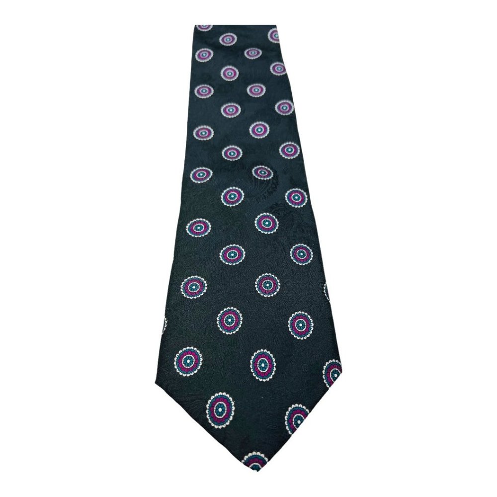 Saks Fifth Avenue Men's Tie W/Paisely & Circular Designs - Picture 5 of 7